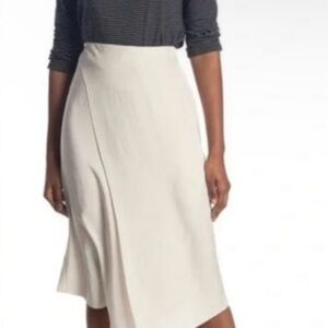 Vince Cream Midi Skirt 100% Triacetate